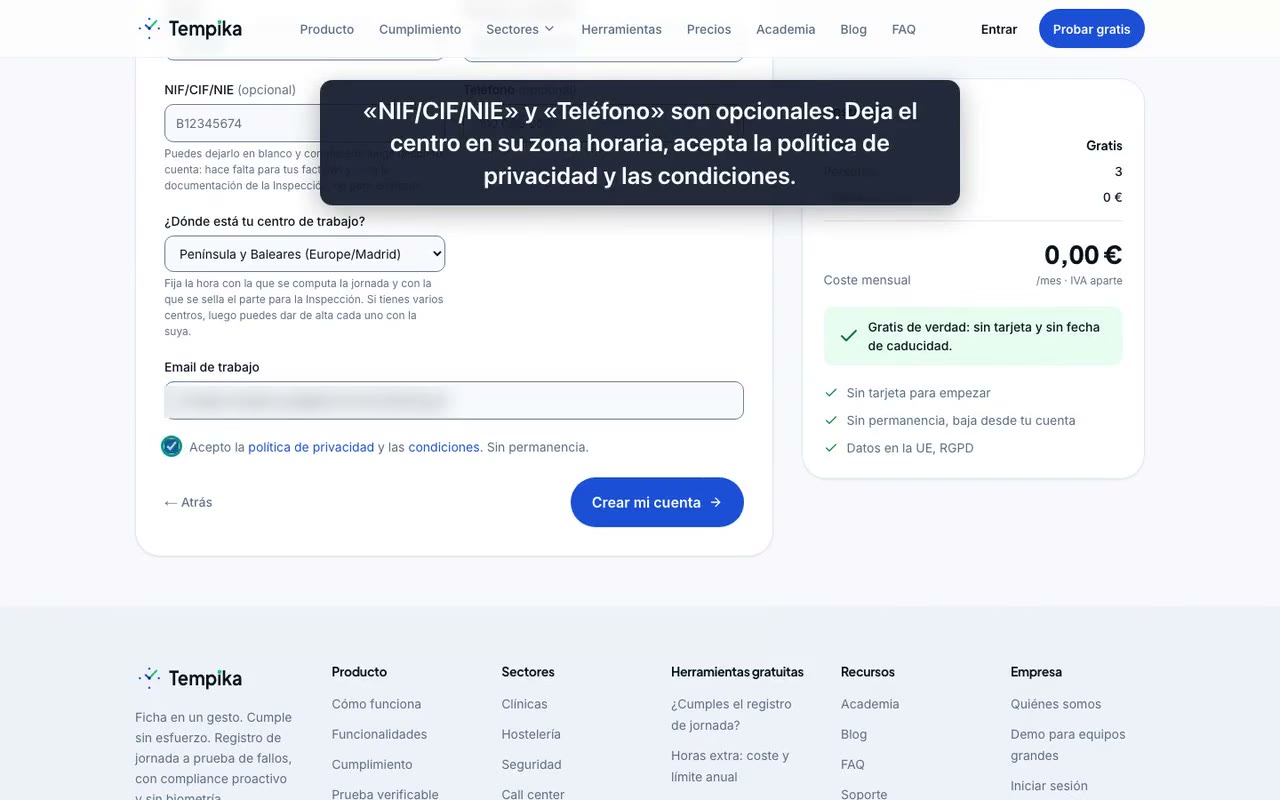 Fotograma del vídeo «Paso 1: crear la cuenta de Tempika»