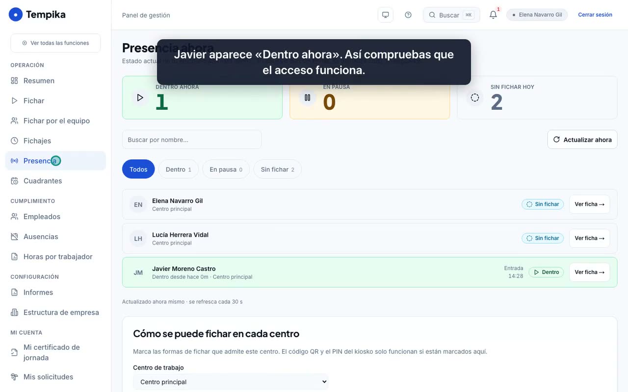Fotograma del vídeo «Paso 5: ver el fichaje en el panel»